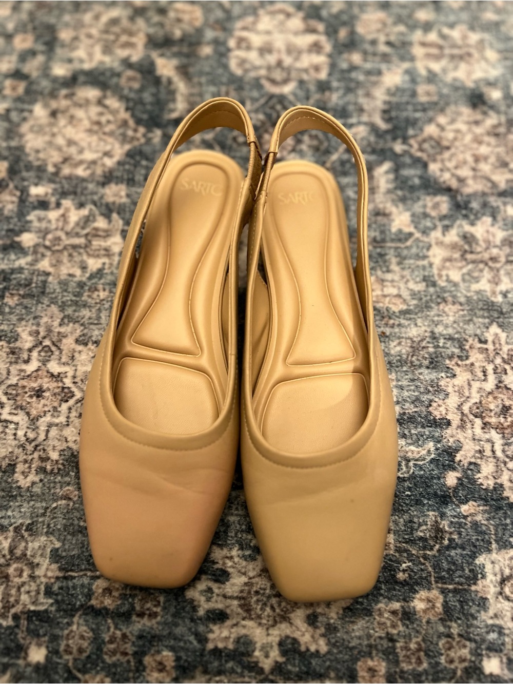 Sarto Beige Slingback Flats - Comfortable Everyday Women’s Shoes 6.5